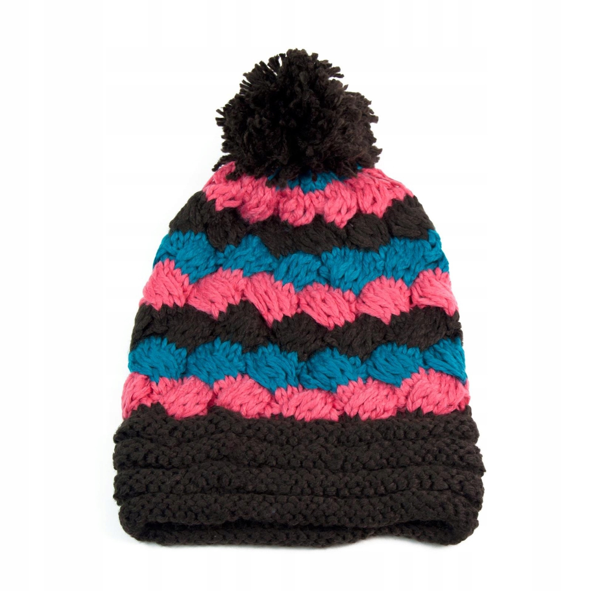 

Wielokolorowa Czapka Zimowa Na Zimę Pleciona Zima