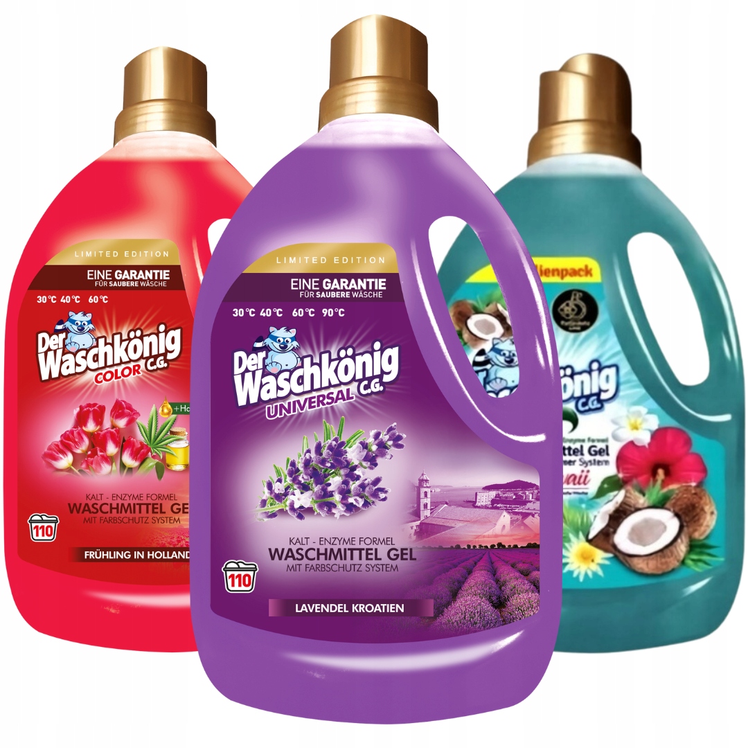 Levně Waschkönig prací Gel Color Universal Hawaii Mix 3,305 l 3 ks