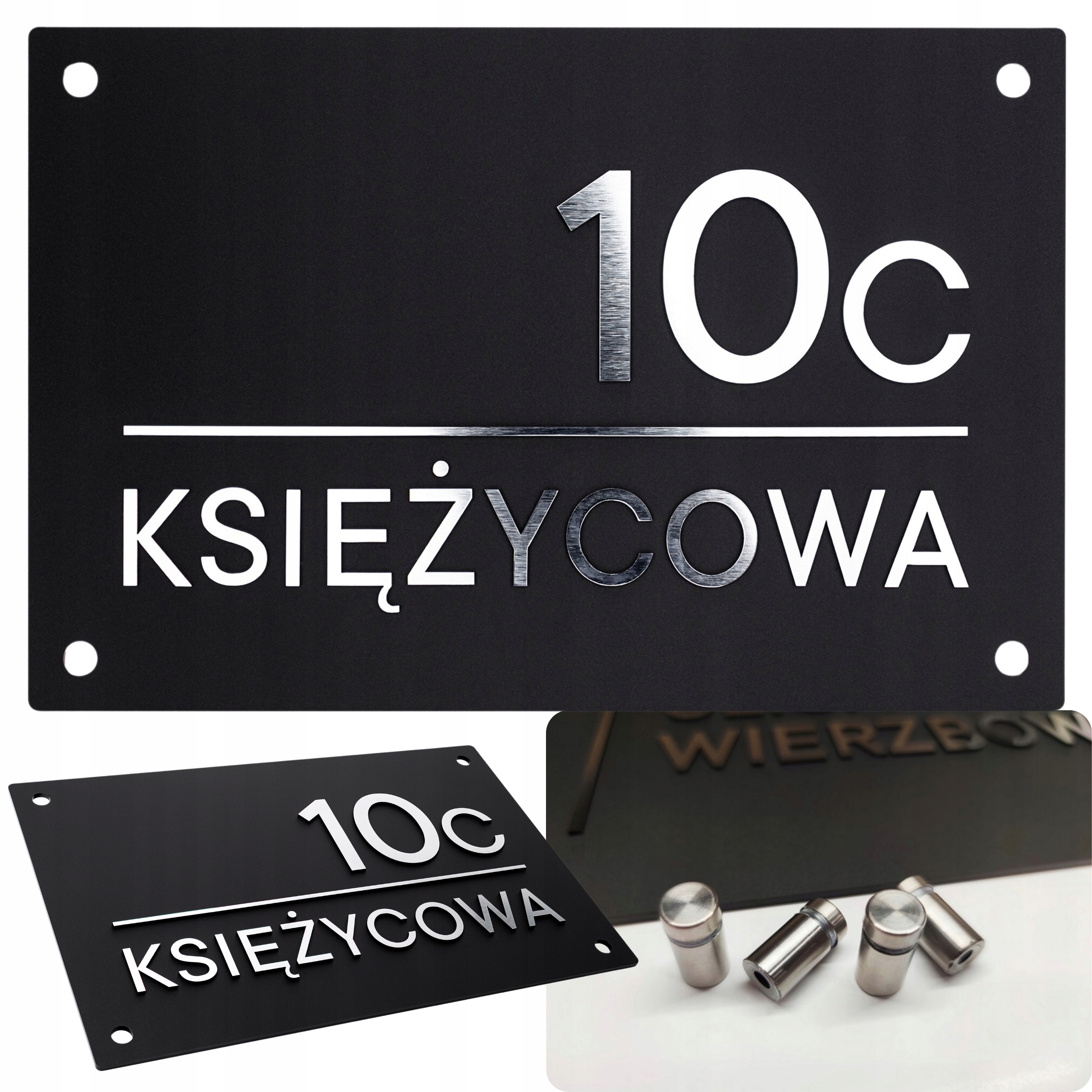 TABLICZKA ADRESOWA PLEXI NUMER DOMU TABLICA ADRES Z NUMEREM 19x29 CM