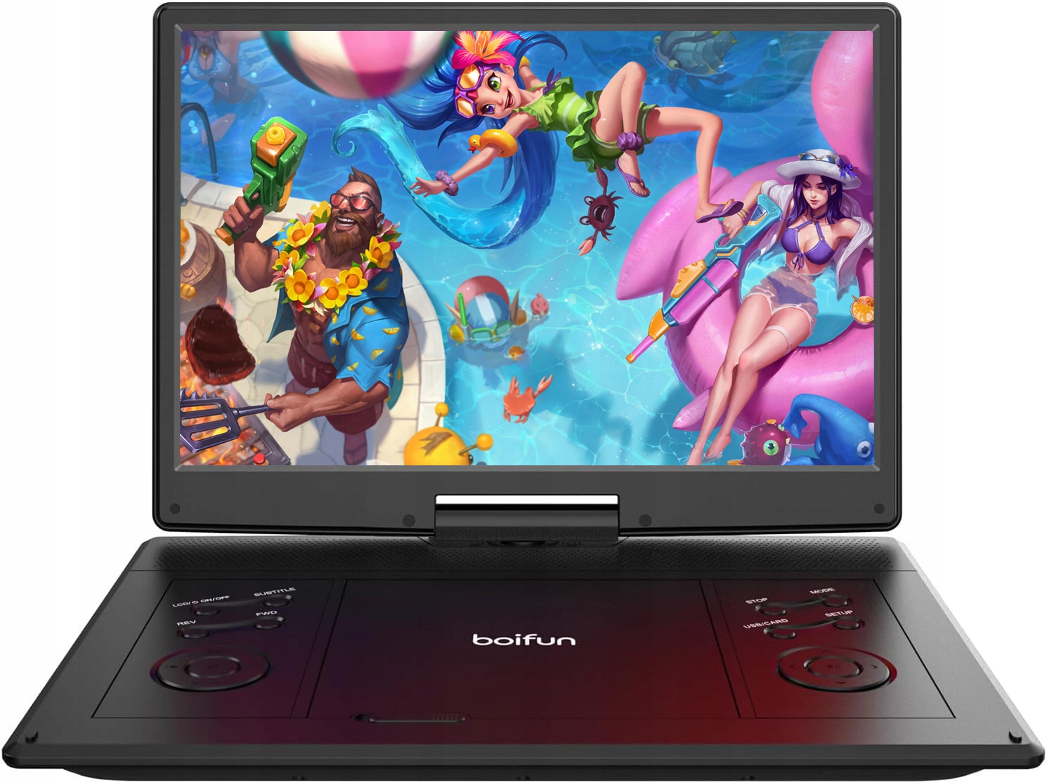 14" Přenosný DVD Přehrávač Herní Konzole Video 270° rotace USB/SD/Sync Tv