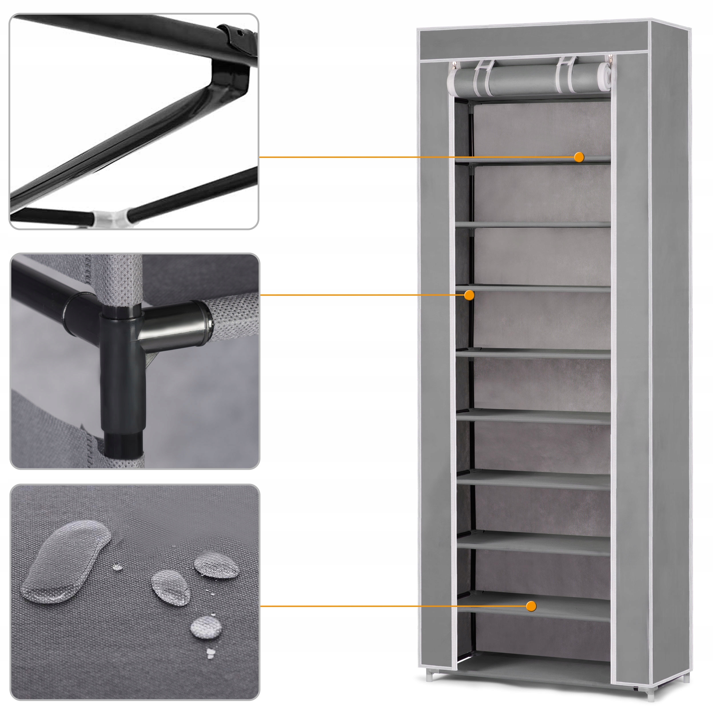 SZAFKA REGAŁ NA BUTY TEKSTYLNA DUŻA XXL 10 PÓŁEK Marka Massido