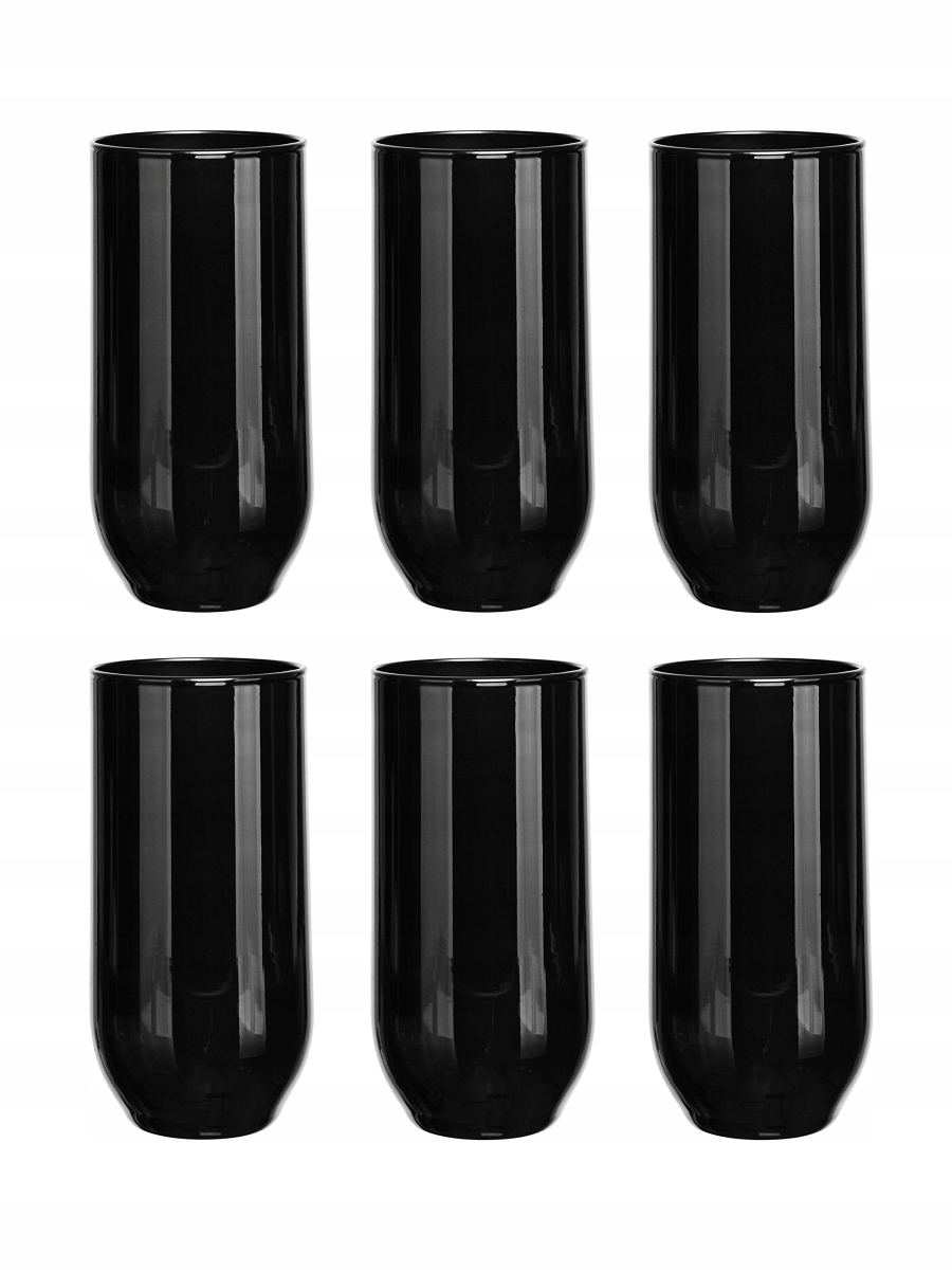 

6x Szklanka Czarna Wysoka 400ml, Drinki Soki Napój