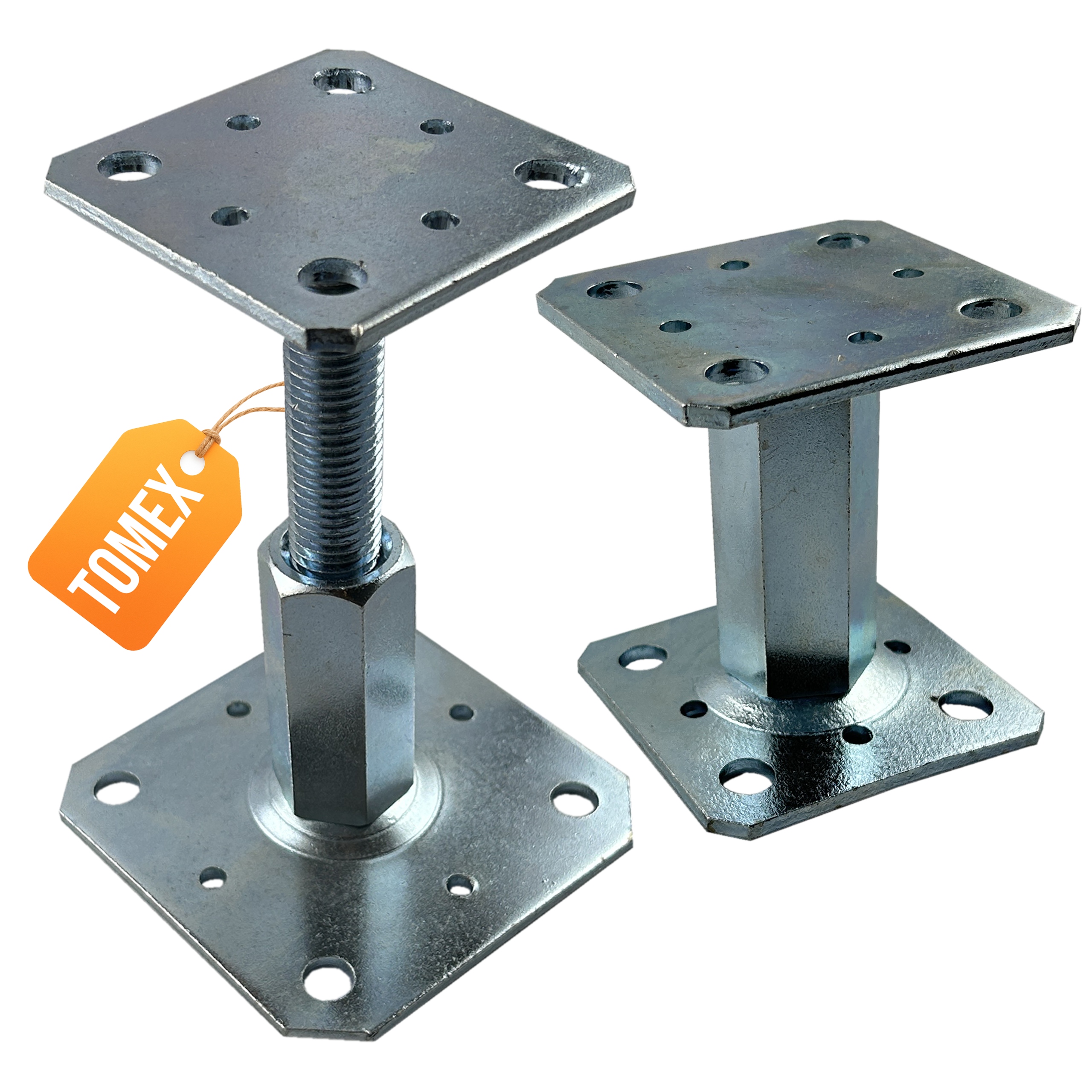 PODSTAWA SŁUPA WSPORNIK PRZYKRĘCANA Z REGULOWANĄ WYSOKOŚCIĄ 80X80MM