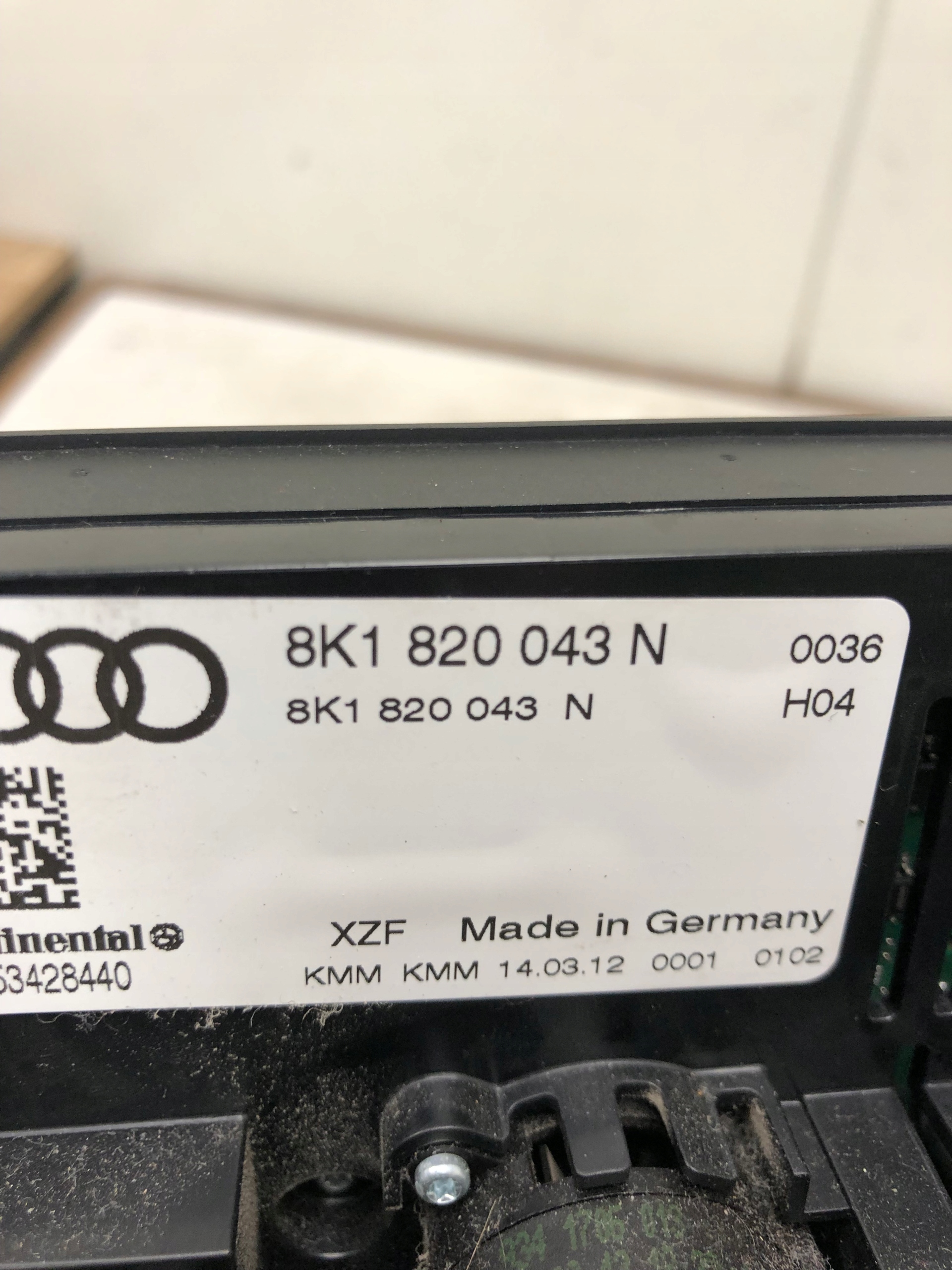 Unite commande clima AUDI A4 B8 LIFT 8K1820043N