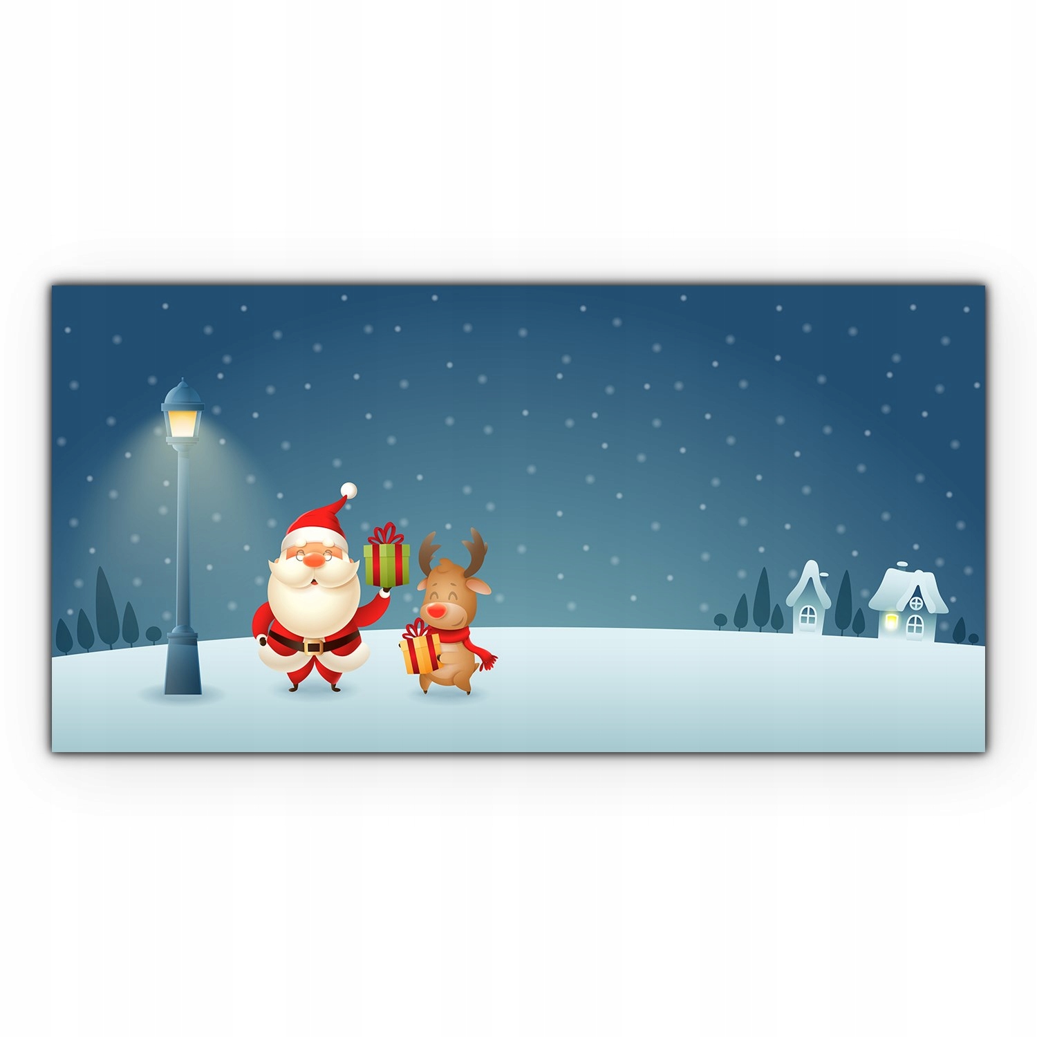 

Obraz ścienny ze szkła Mikołaj noc śnieg 100x50