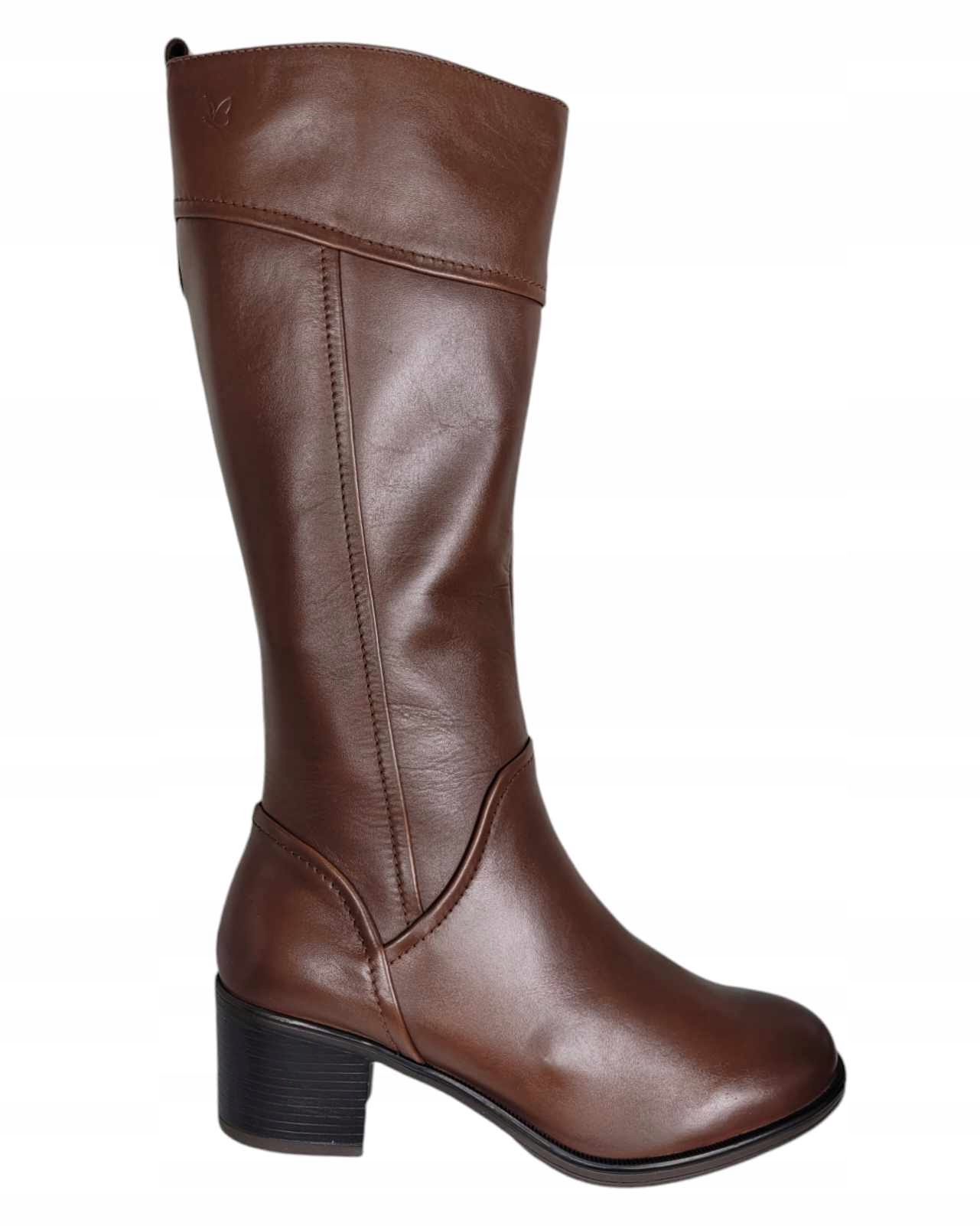 Caprice Kozačky Na Bloku 9-25500-41 Bronz Cognac vel.