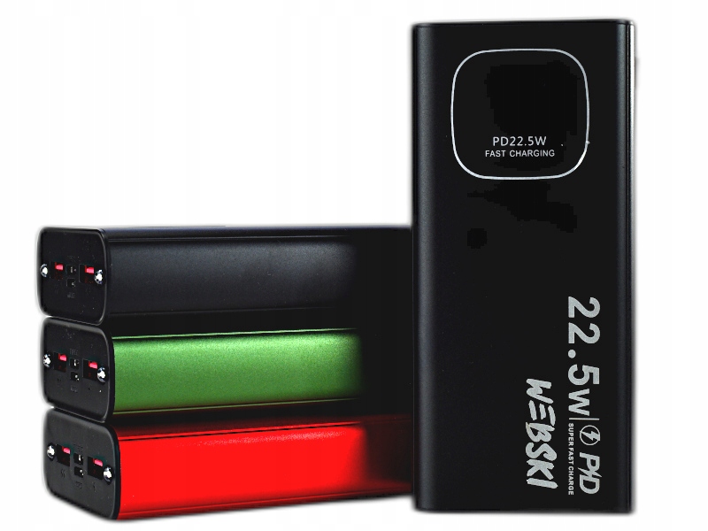 Výkonná Kapacitní Powerbanka 20000 mAh V Kovovém Pouzdře, Černá Jako Dárek