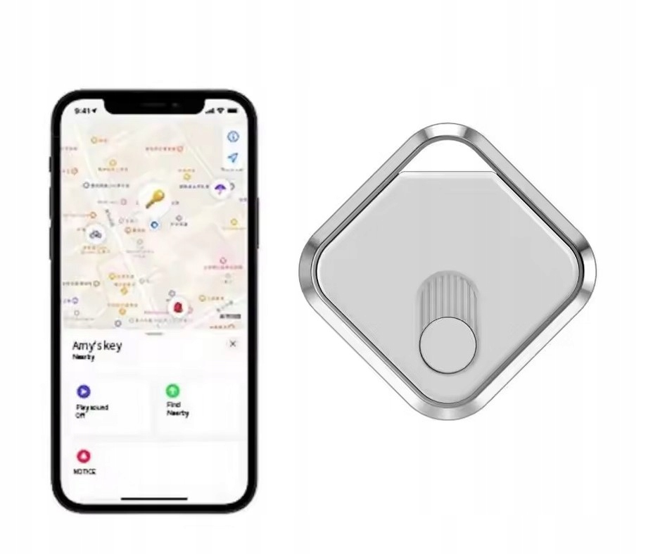 Levně Lokalizátor pro psy a kočky Bílý Gps Globální pro klíče, peněženky a zavazadla