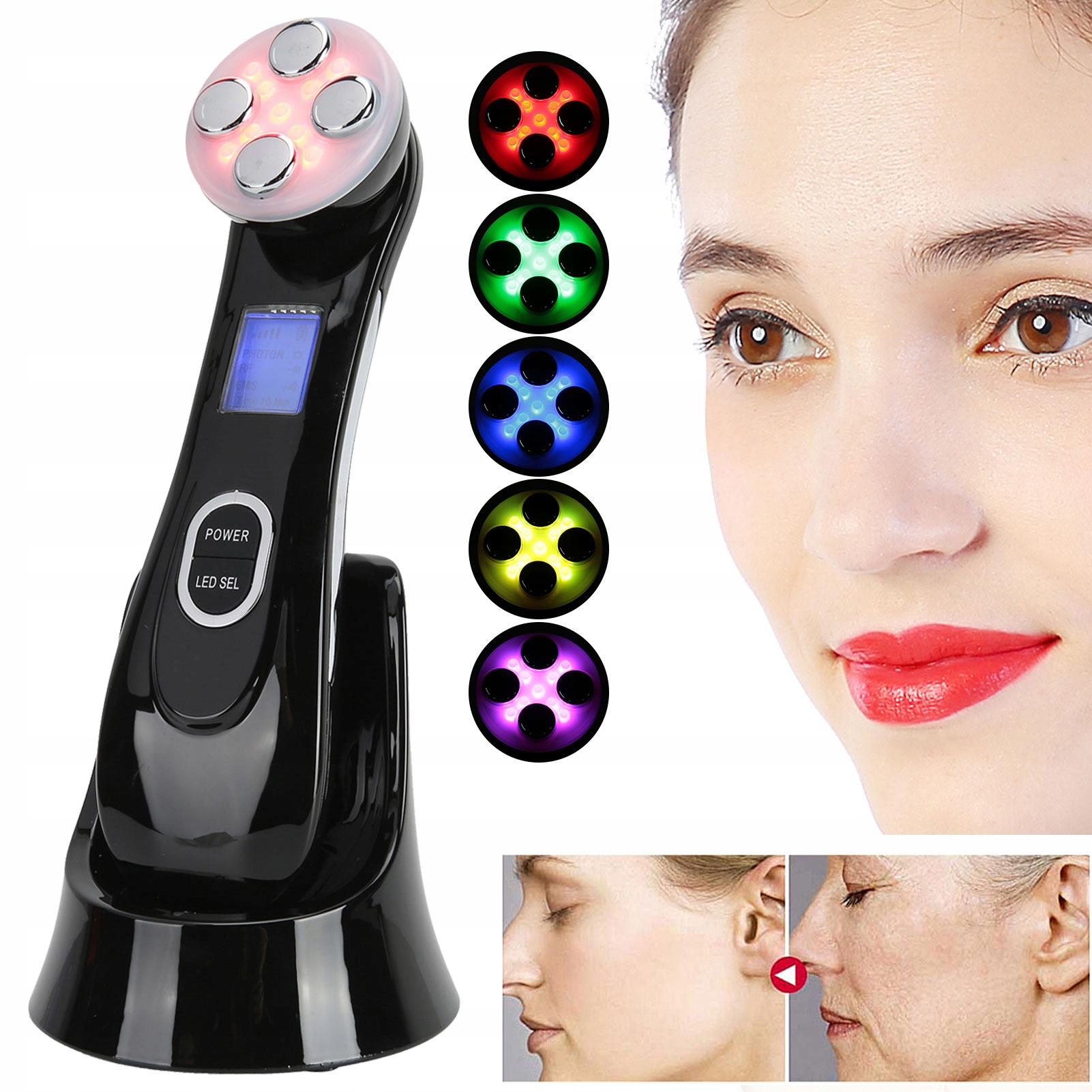 MASAŻER DO TWARZY EMS WIELOFUNKCYJNY TERAPIA Moc 10 W