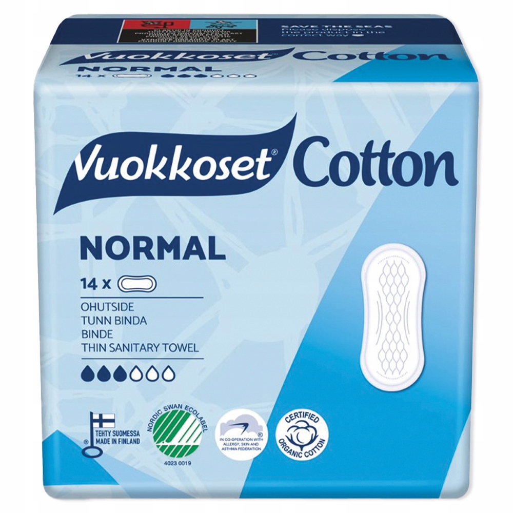 

Vuokkoset Bio Podpaski bez Skrzydełek Normal 14szt