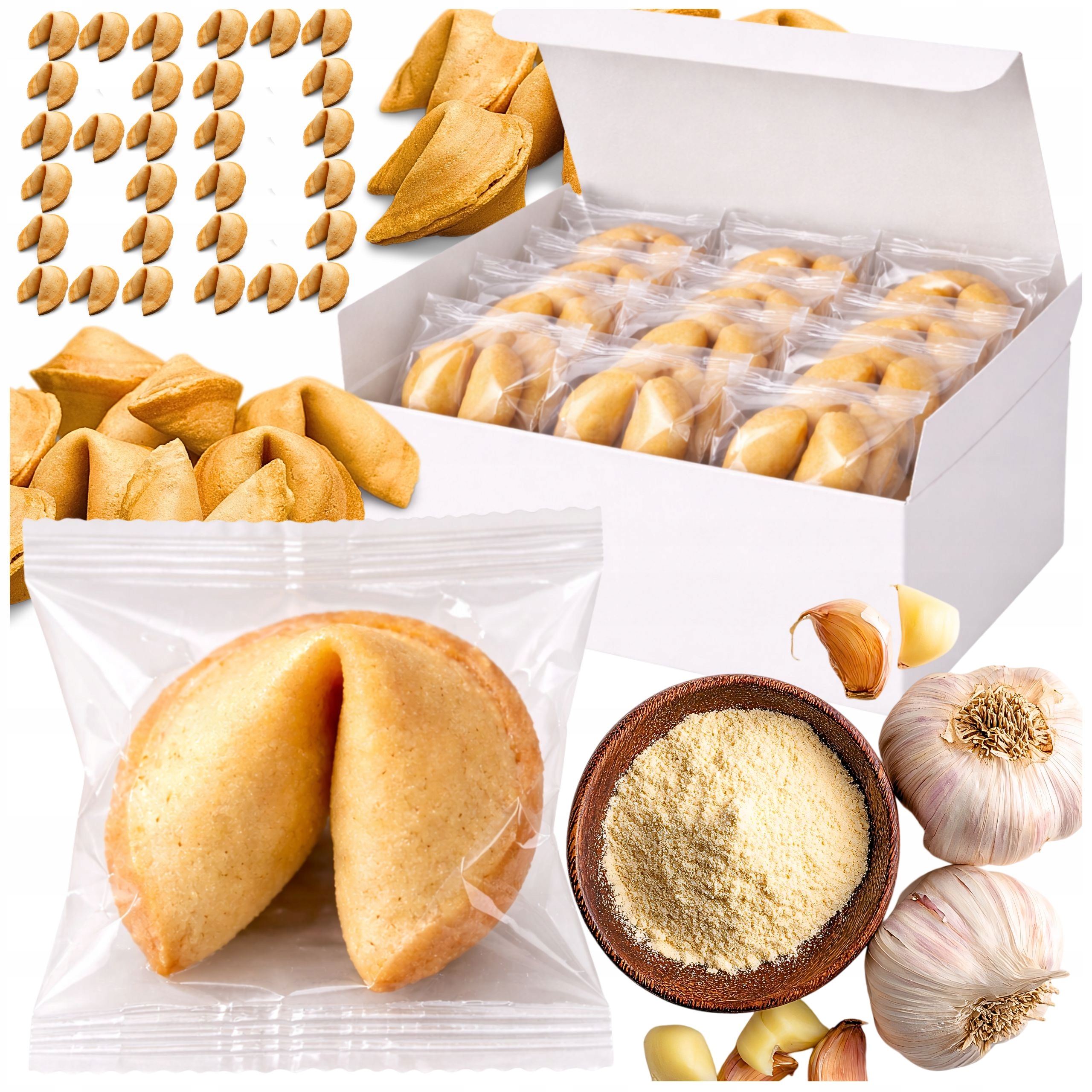 Ciasteczka z Wróżbą Czosnkowe Podziękowanie Gości Gift Upominek x80