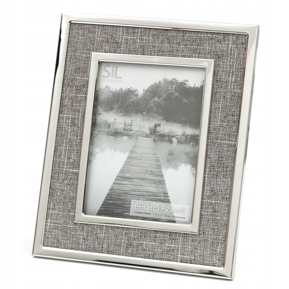 

Ramka Szara Srebrna Na Zdjęcie 13x18cm Tkanina
