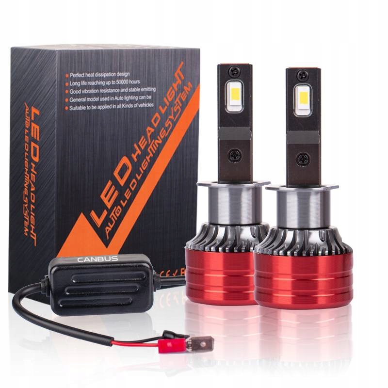 

Żarówki Led H1 Bardzo Mocne 22000LM Canbus 6000K