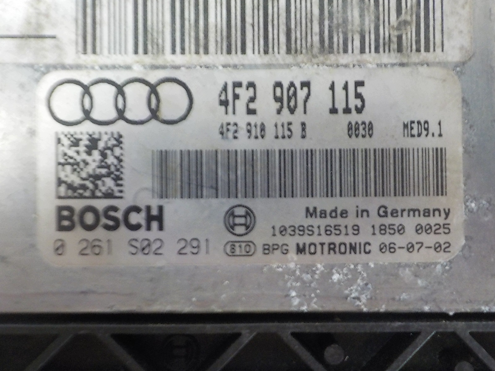 AUDI A6 C6 computer Centralina 4F2907115B 0261S02291
