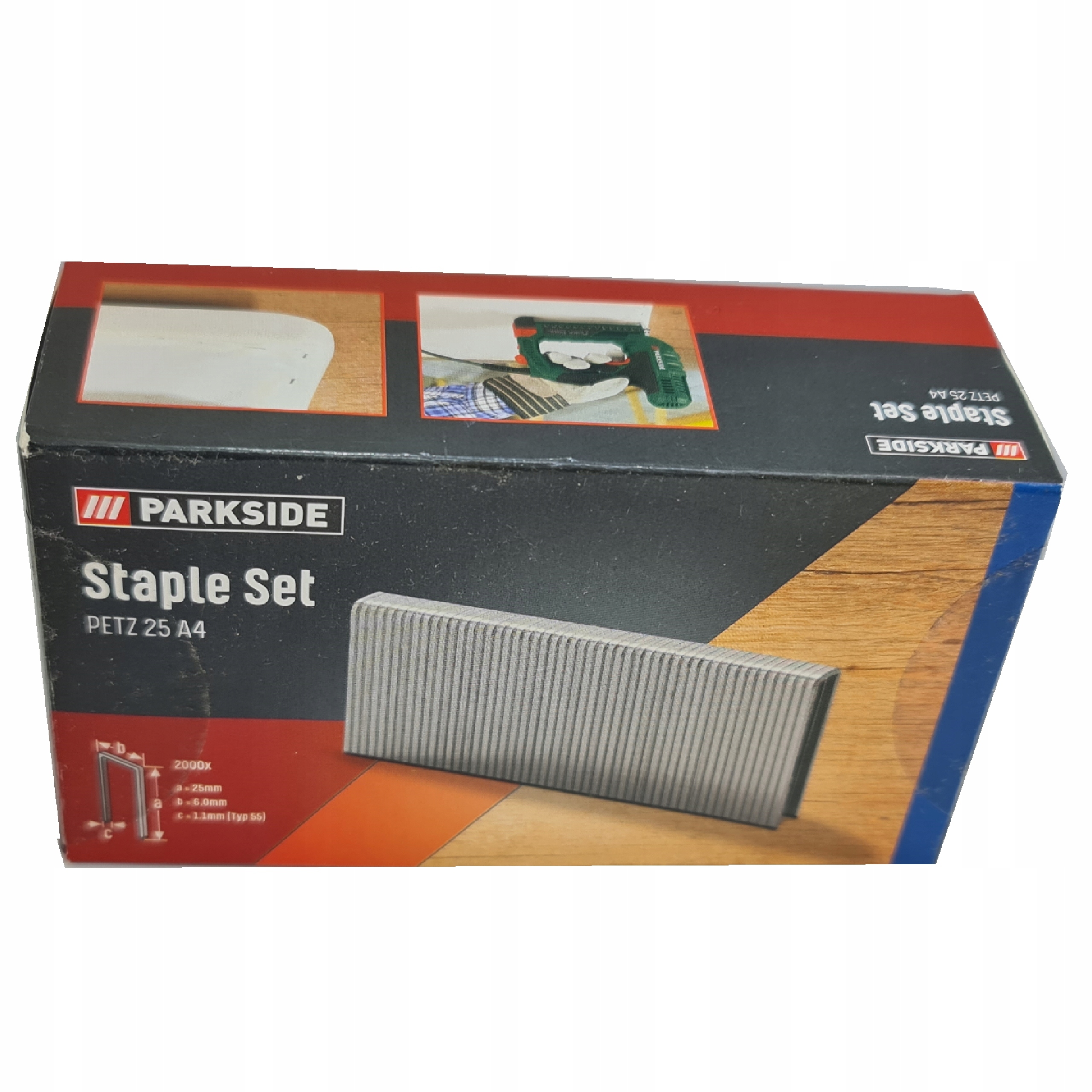 Zszywki Parkside typ 55 25mm do pet 25 C3 szer.6mm ORYGINALNE ZSZYWKI