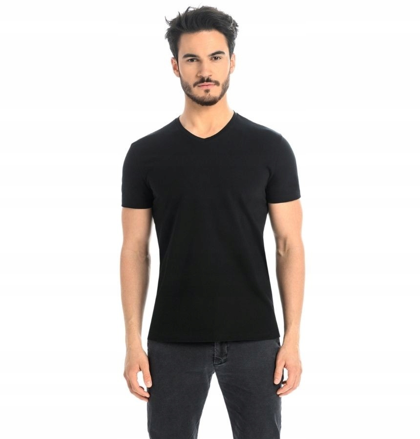 

T-shirt męski bawełniany Dany V czarny M Teyli