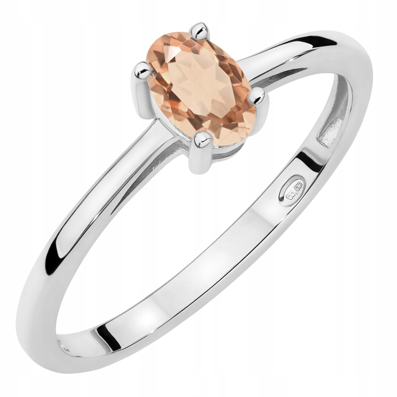 Zlatý Prstýnek ryzosti 585 s oválným Morganitem 0.40 ct 14k