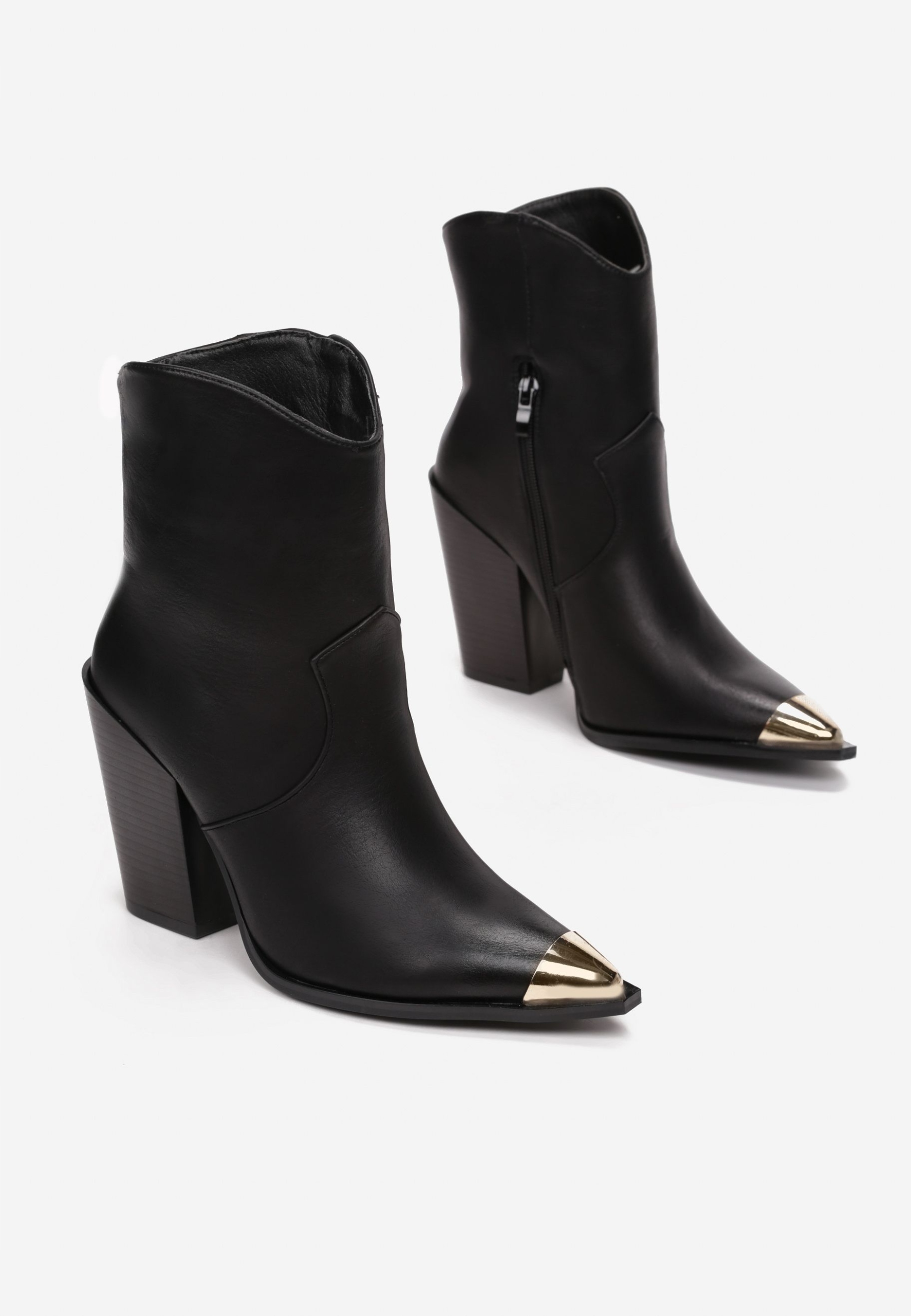 Born2Be Born2Be Czarne Botki damskie Ekoskóra Rozmiar 40