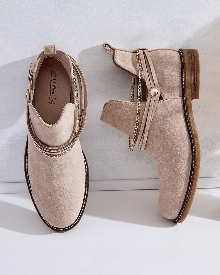 BEŻOWE BUTY DAMSKIE BOTKI RIZOR 39 Rozmiar 39