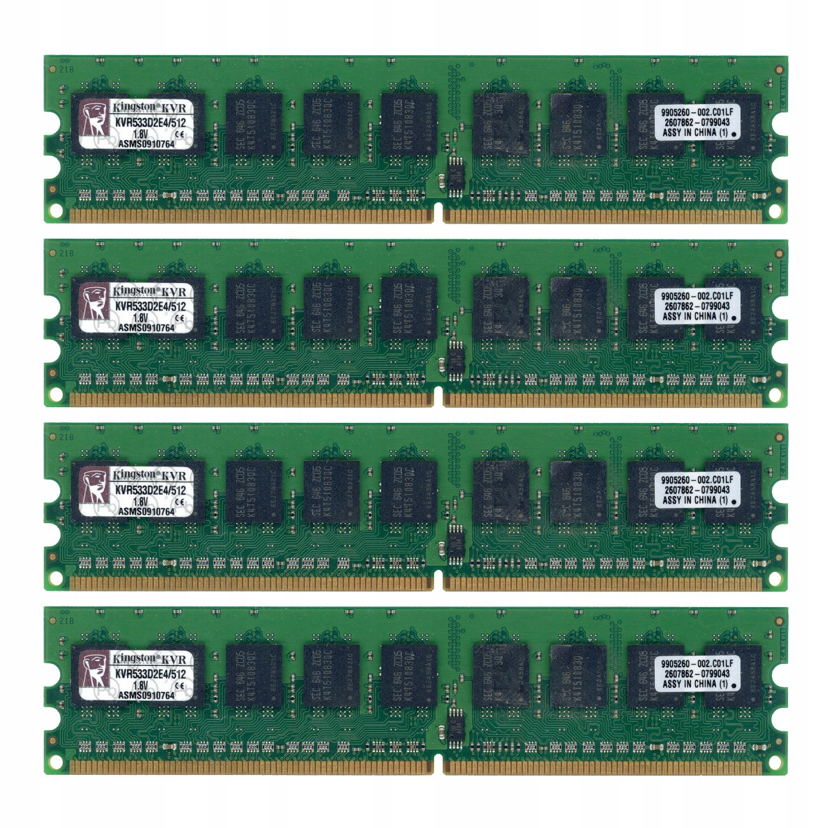 Kingston KVR533D2E4/512 DDR2 2GB Kit (4x512MB) 533MHz Bez Vyrovnávací Ecc