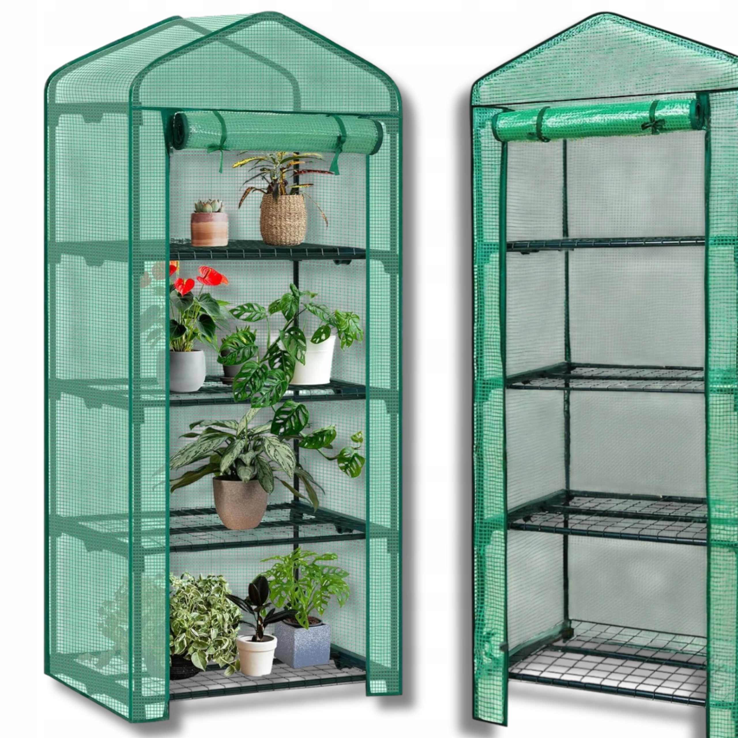 Mini Zahradní Balkonový Skleník 4 Police Vertikální Zielnik 160x70x50 cm UV4