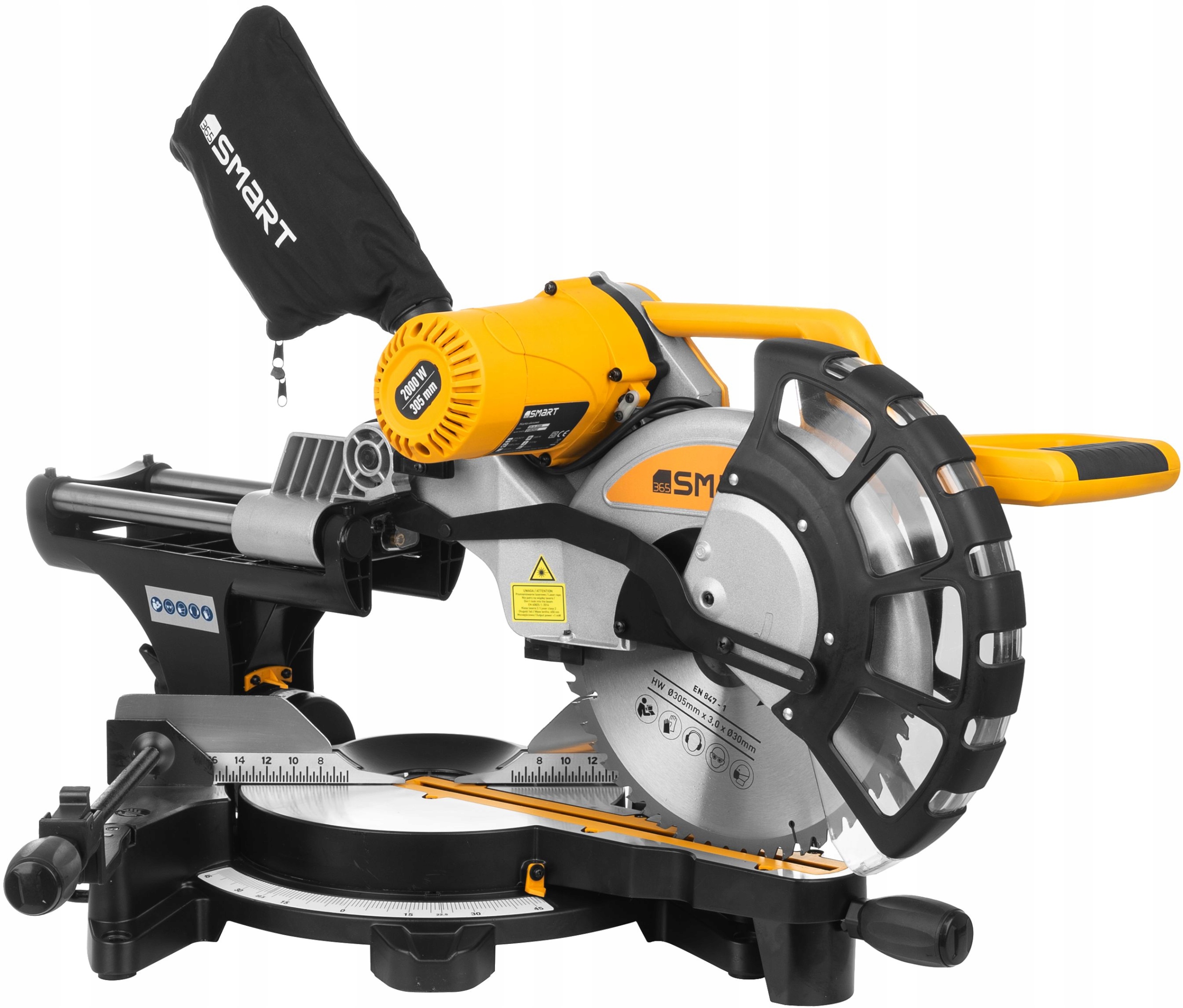 PILARKA PIŁA UKOSOWA UKOŚNICA SMART365 Z POSUWEM I LASEREM 2000W 305 mm Kod producenta SM-04-05305