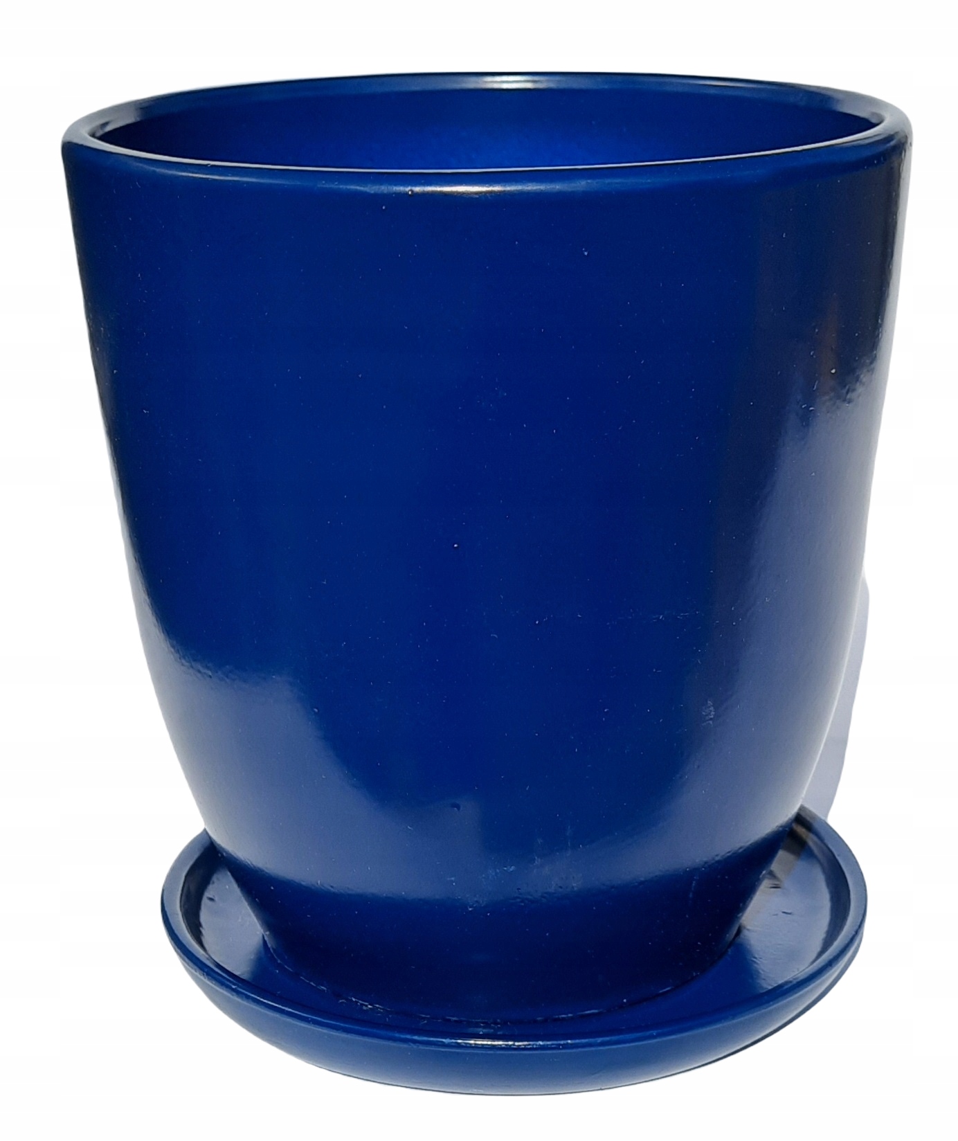 

Doniczka Osłonka Ceramiczna Z Podstawką Niebieska