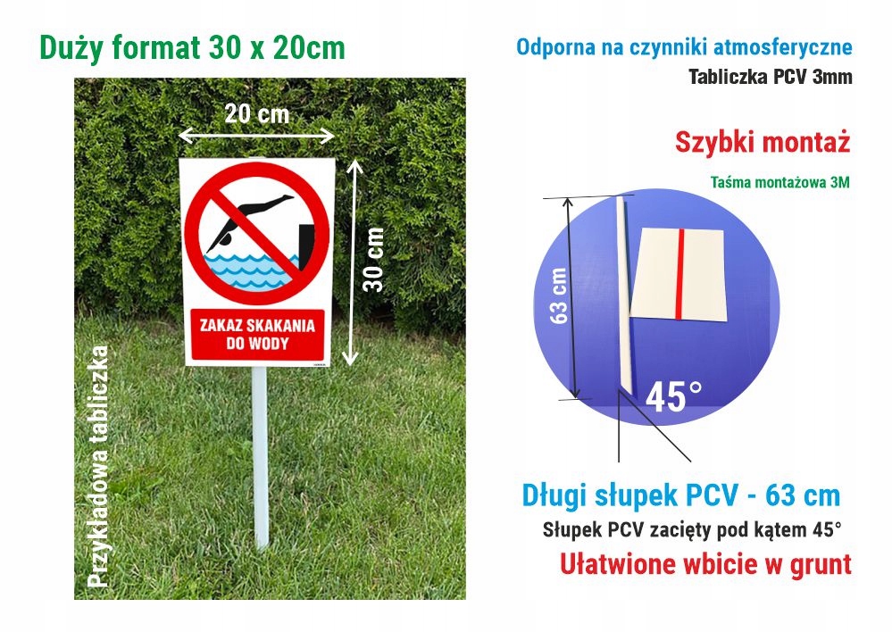 Tabliczka na słupku - Śmieci zabierz ze sobą Marka inna