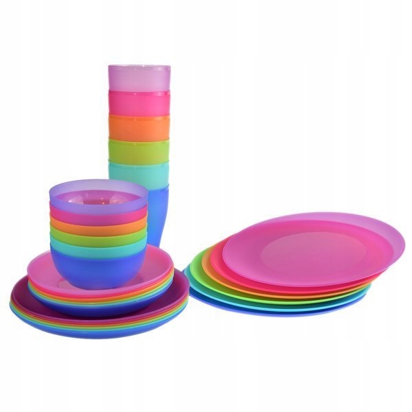 Talerze Nietłukące mix kolor 6 szt. 18 cm deserowe Marka Sagad