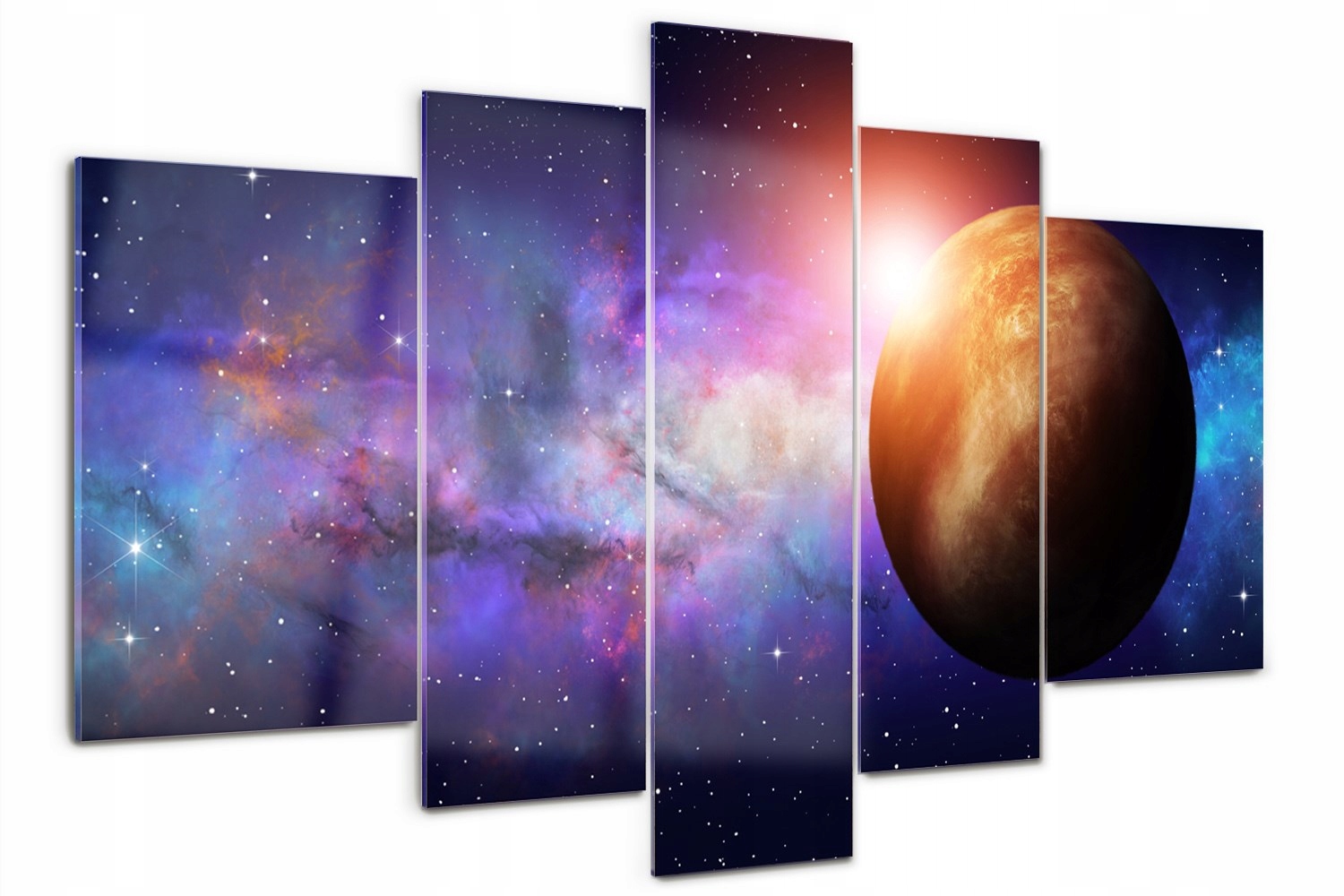 

Obrazek szklany duży tryptyk do salonu Mgławica