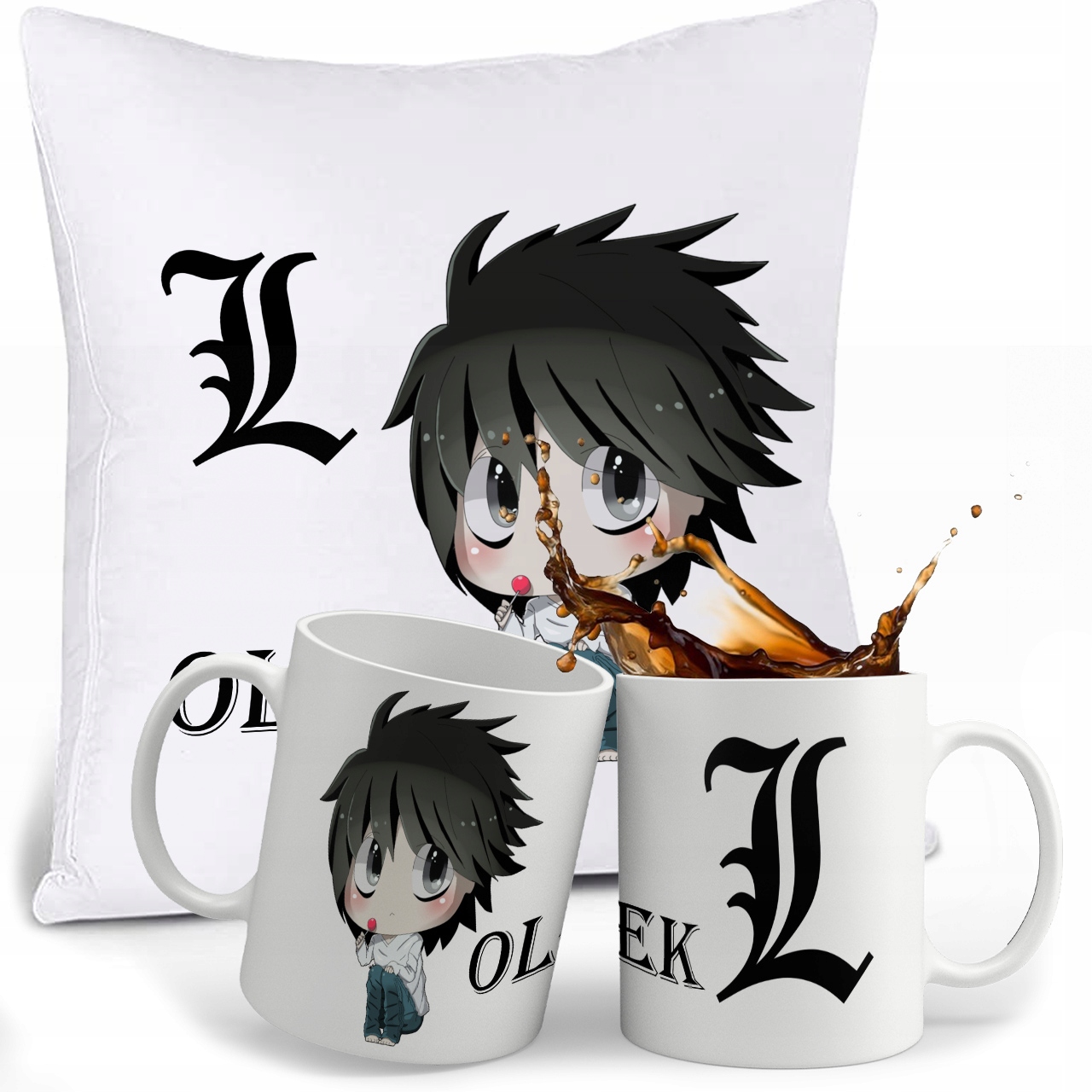 Zestaw Death Note Kubek Poduszka Imie