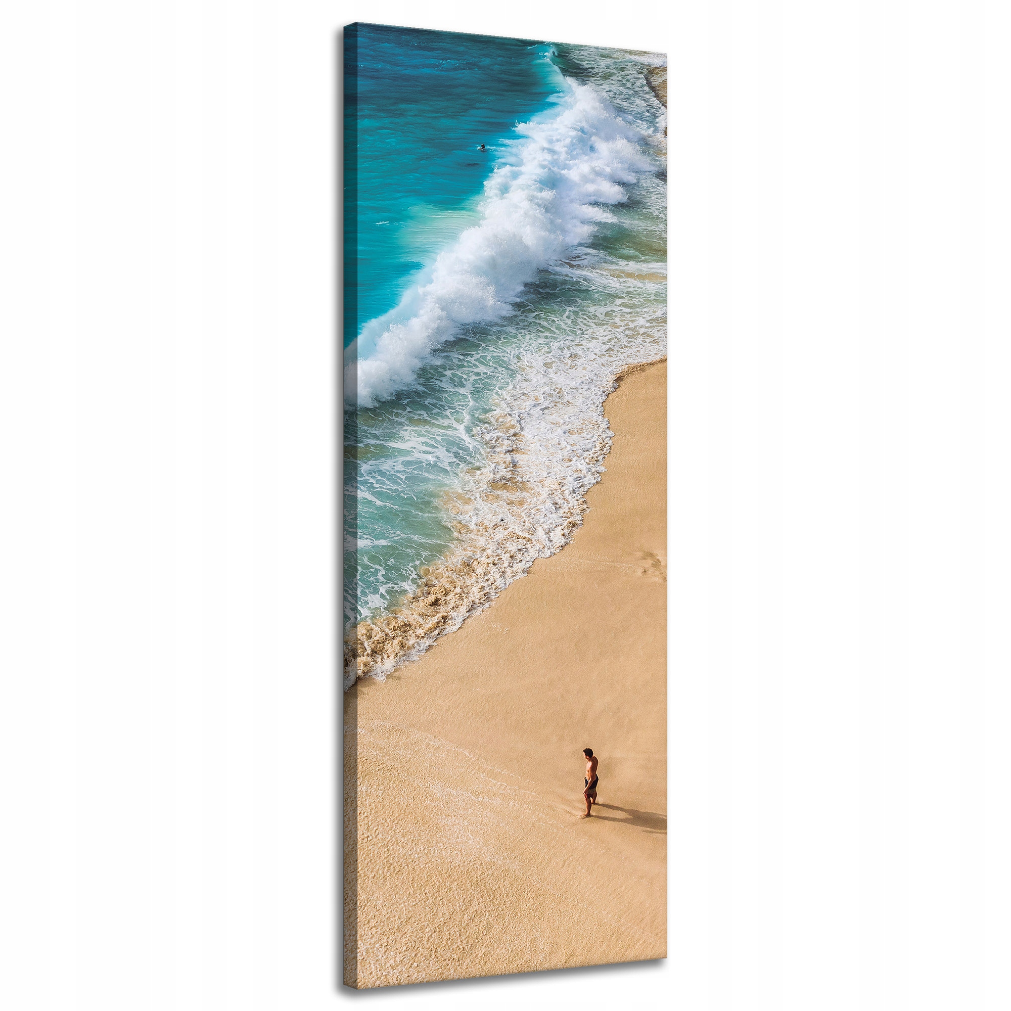 Obraz na plátně Lidé na pláži Zábava Dovolená Slunce Voda 40x120 cm