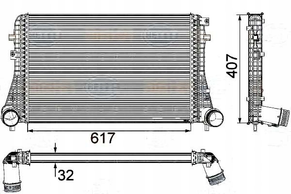 INTERCOOLER BEHR HELLA 3C0145805AN 3C0145805AM 3C0 Producent części Behr Hella Service