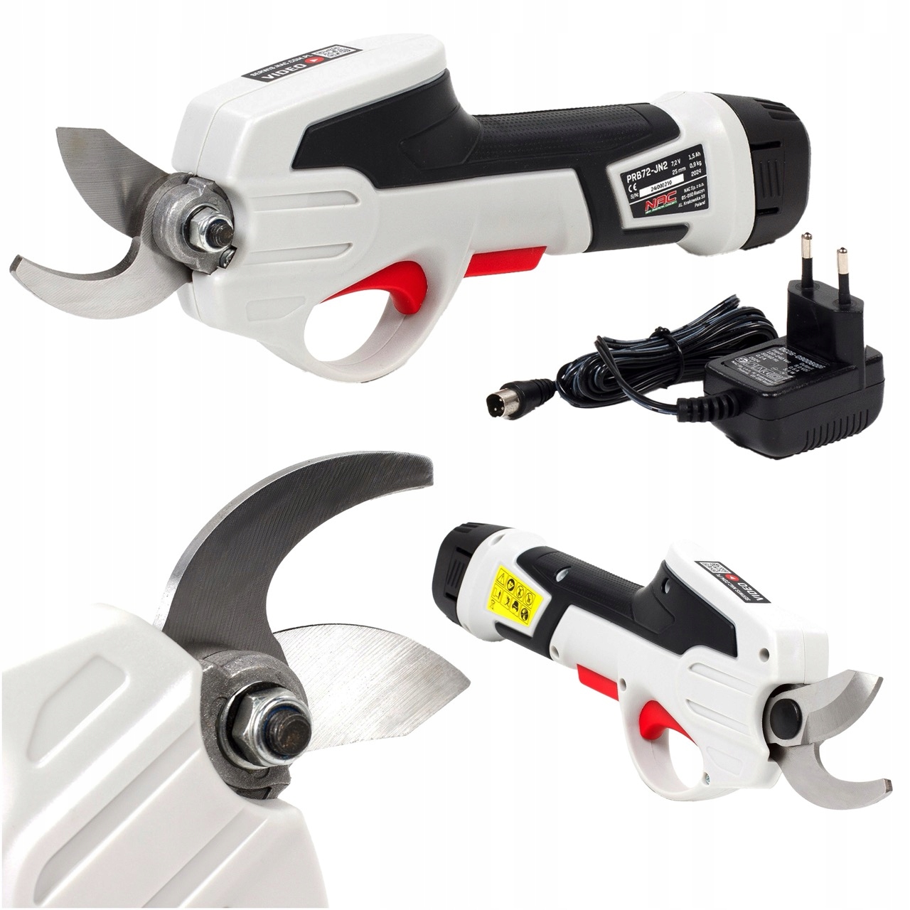 Sekator Akumulatorowy Nożyce Do Gałęzi Nac PRB72-JN2 7,2V Aku I Ładowarka