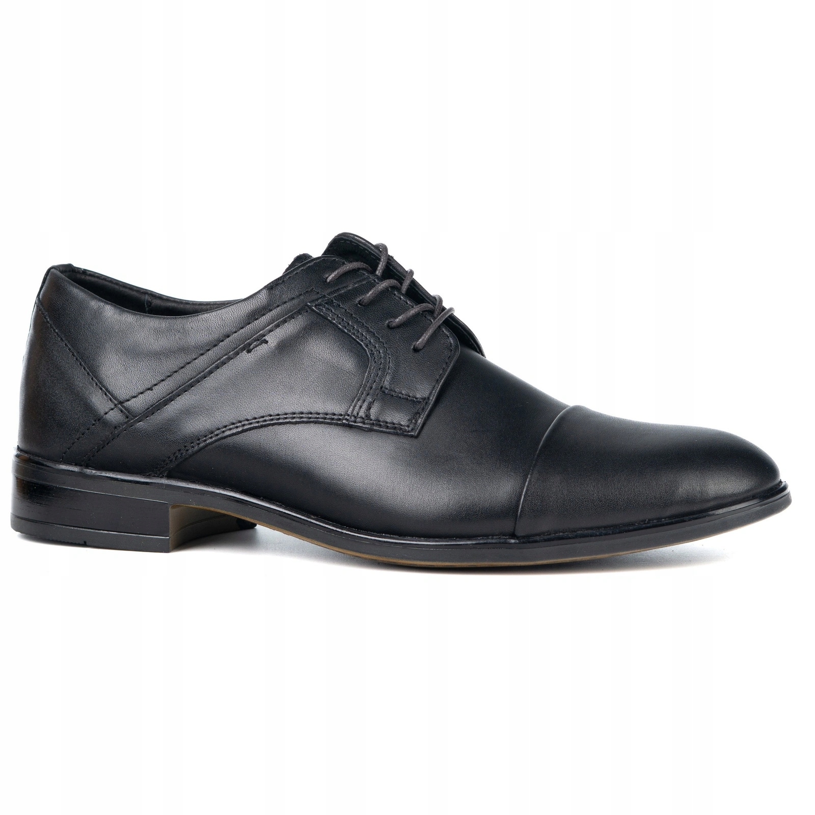 Společenské boty pánské kožené černé polobotky derby Olivier 252KNT 43