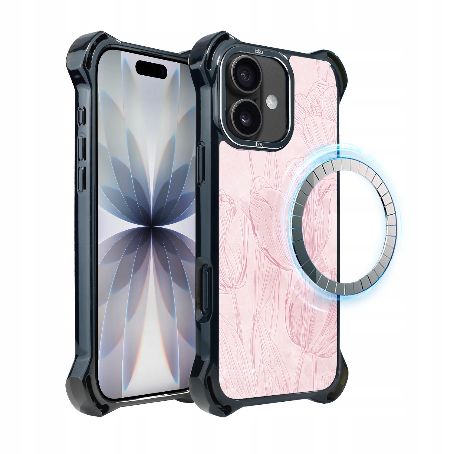 Pouzdro pro iPhone 17 Ibizu DropGuard Ultra s MagSafe, tulipánová freska