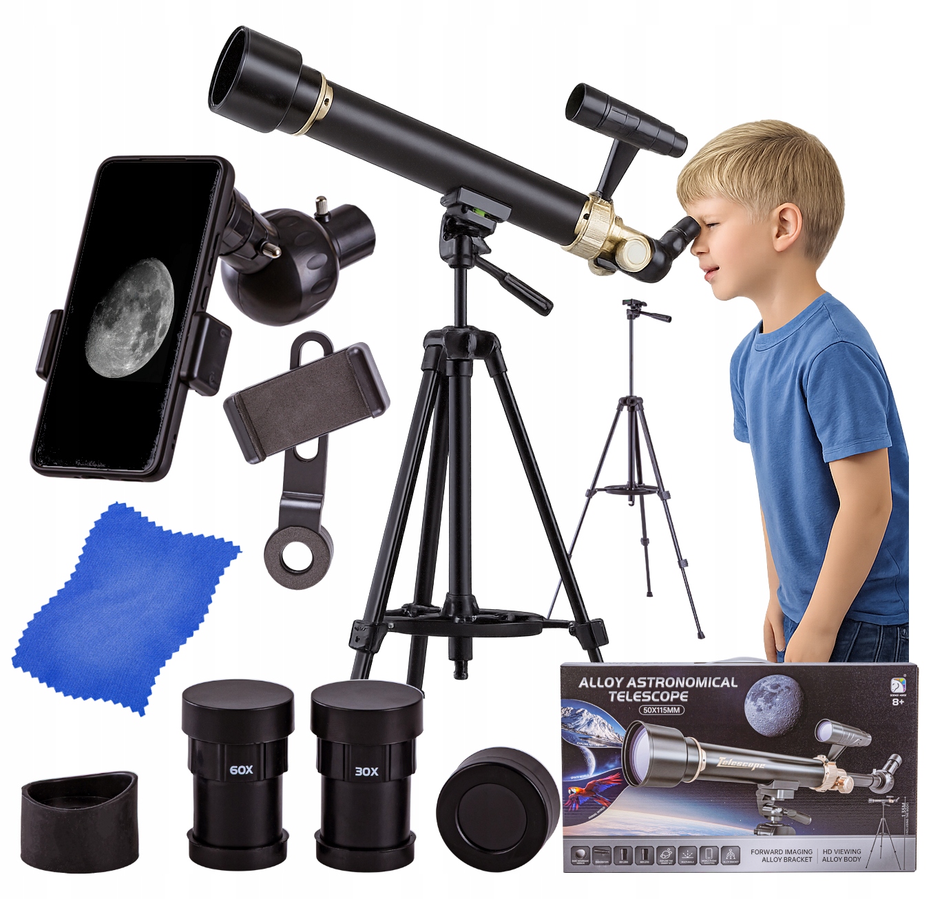 Zabawkowy Teleskop Astronomiczny Dla Dzieci Tripod Obserwowanie Gwiazd
