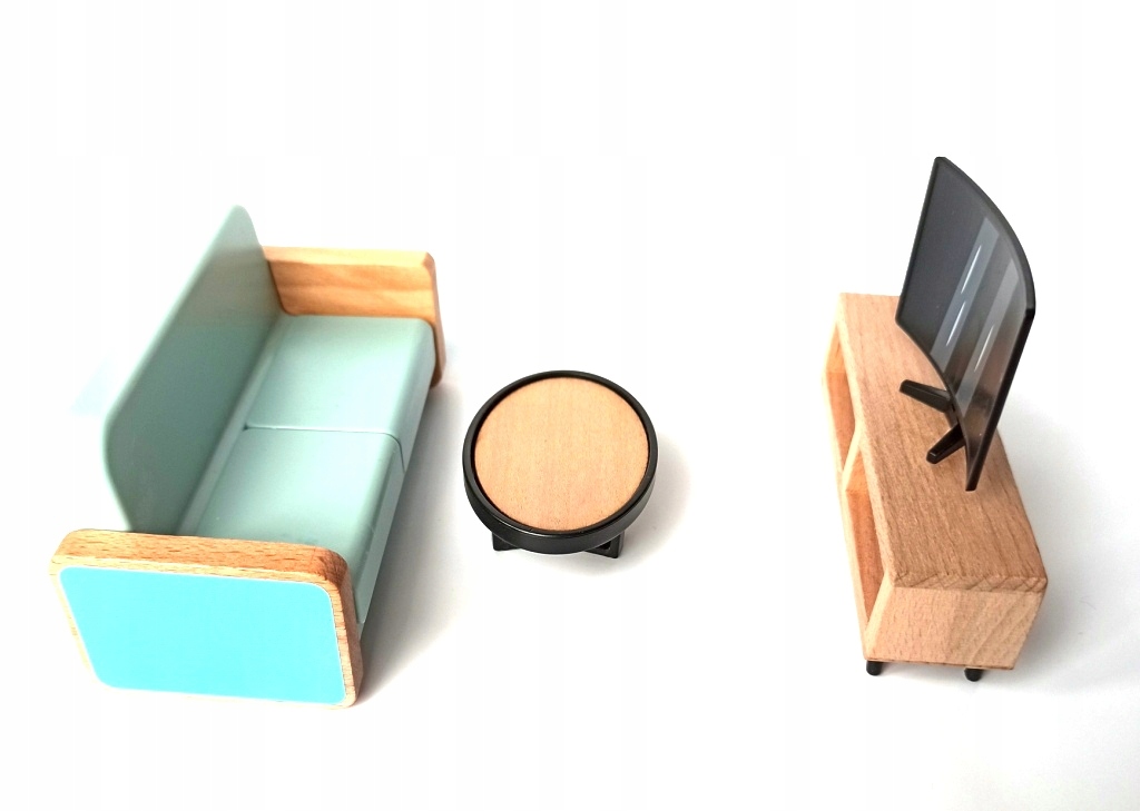 DOMEK DREWNIANY DLA LALEK WINDA MEBLE DUŻY MINI MA Wysokość produktu 80 cm