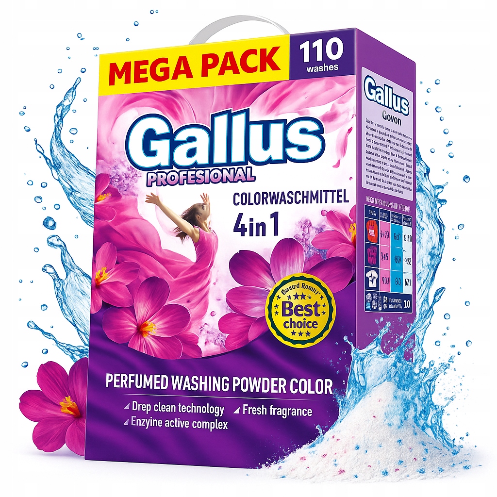 Levně Prášek na praní Kolor Gallus 110 Praní 6 05 kg Výkonný Účinný