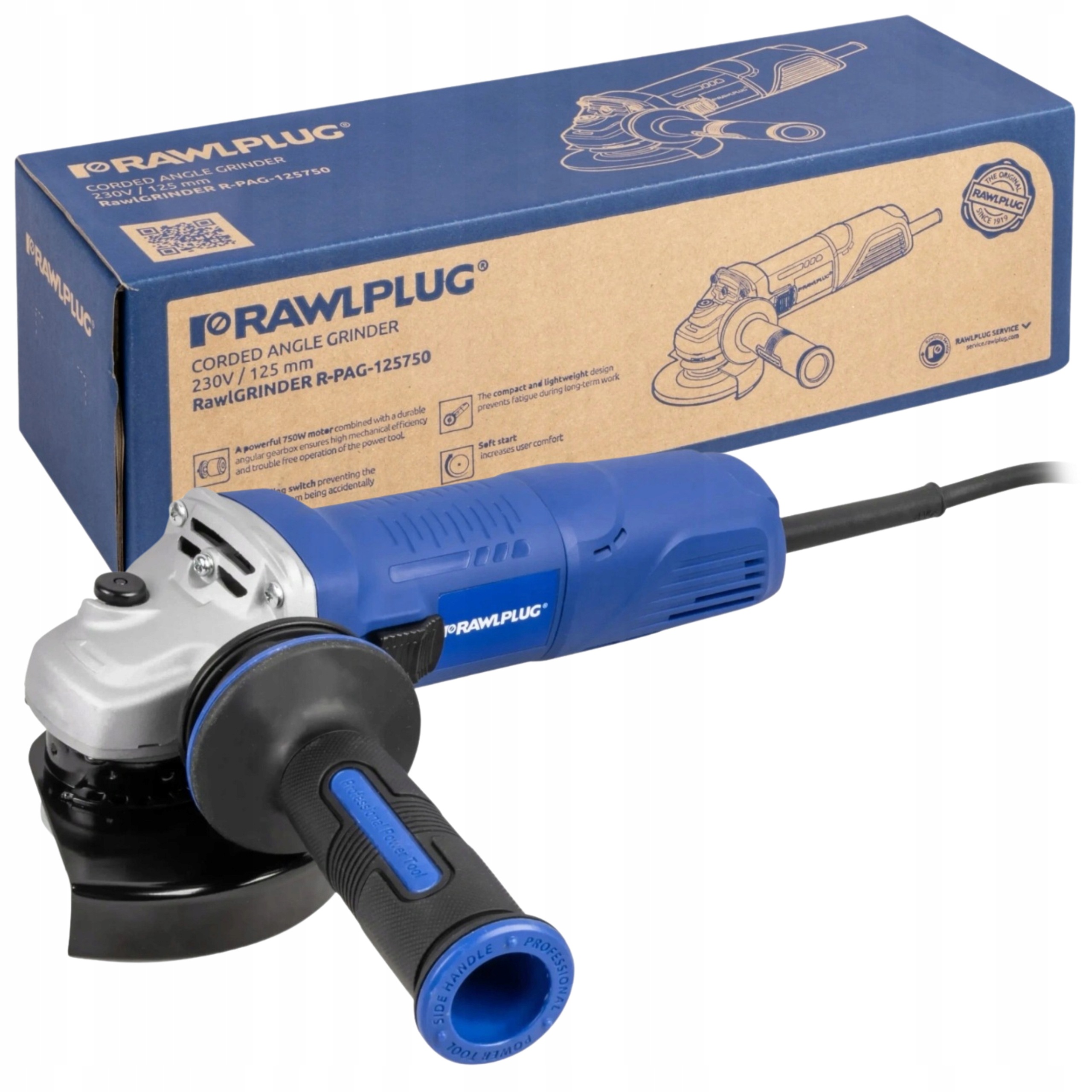 Rawlplug R-PAG-125750 Úhlová Bruska 750W 125 mm Pro Řezání Rawlgrinder