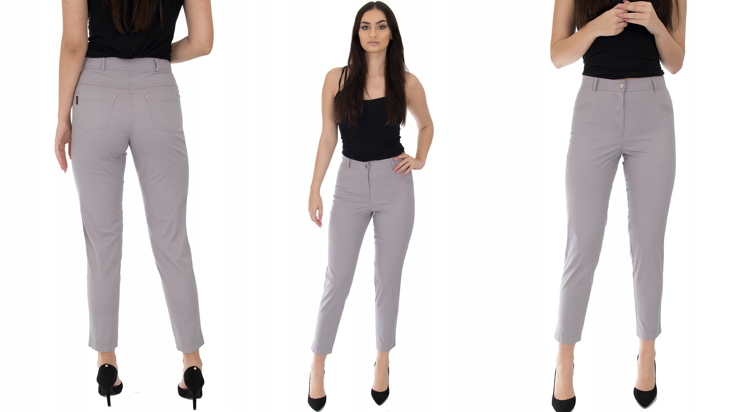 k8 SPODNIE CYGARETKI Wysoki Stan KOLORY r.52 Wzór dominujący bez wzoru