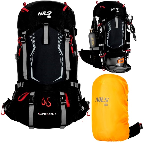 Batoh 40L Nils Camp Černý Trekkingový Do hor Rám Air Flow