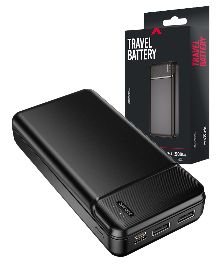 

Powerbank 20000 mAh Maxlife 2x Usb Duża Pojemność