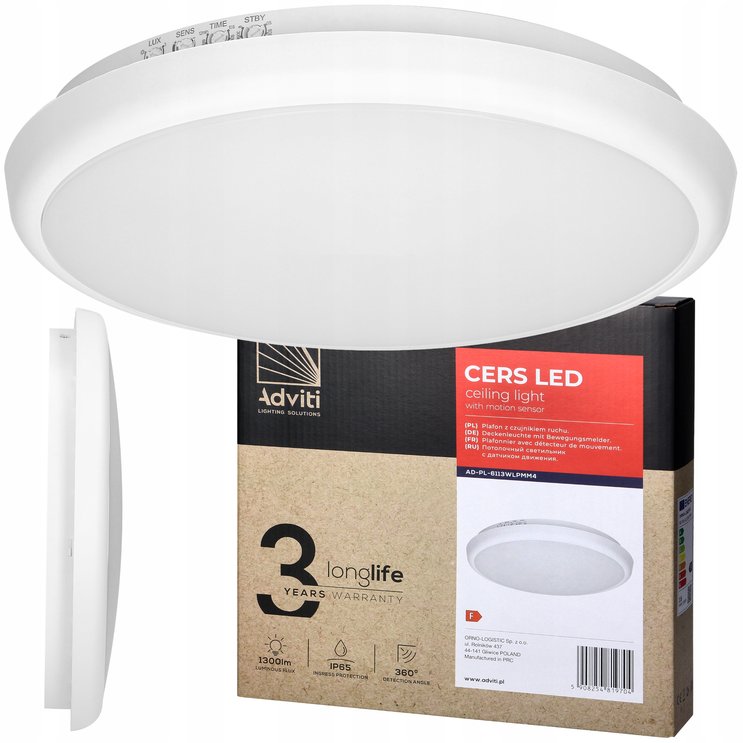 

Plafon Led Lampa Z Czujnikiem Ruchu Zmierzchu 16W