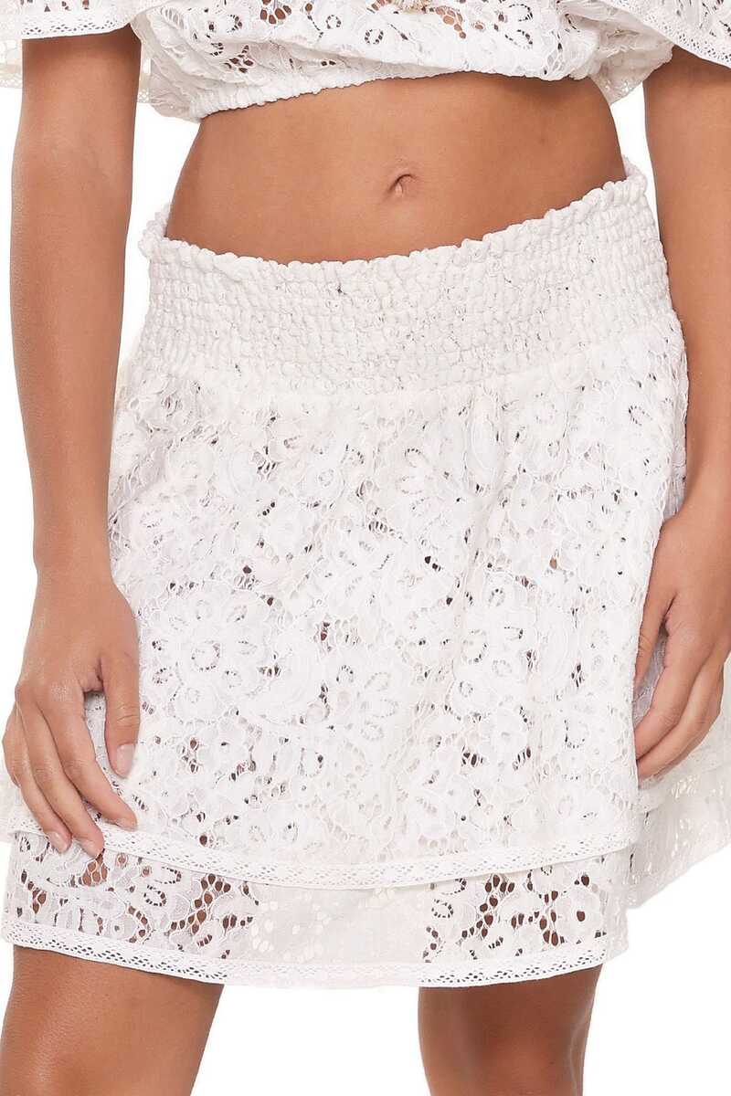 LingaDore Dámská ažurová plážová sukně 7218 off white S