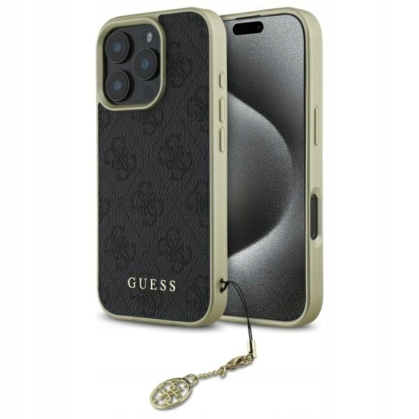 Etui Do Iphone 16 Pro Max Guess 4G Charms Collection Czarne Case Plecki