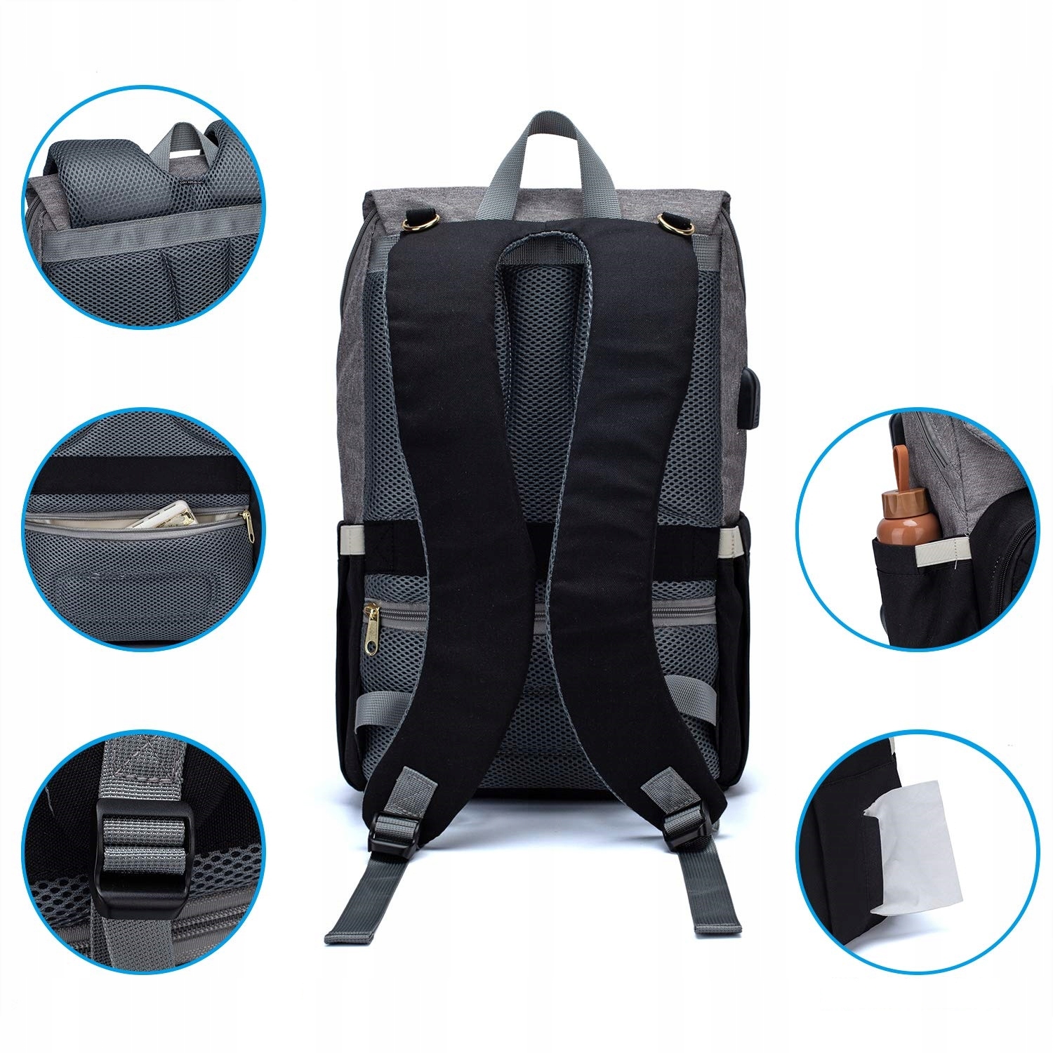 TORBA, PLECAK, ORGANIZER, DLA MAMY DO WÓZKA KOLORY Wysokość 44 cm