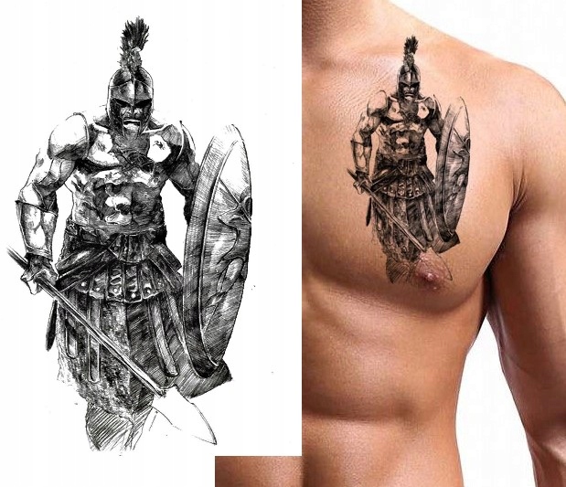 

Tatuaż tymczasowy rycerz Gladiator wojownik miecz