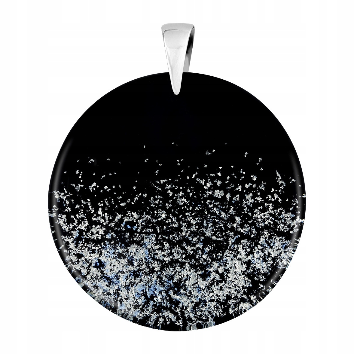 Dámský přívěsek Harf černý sklo murano kroužek