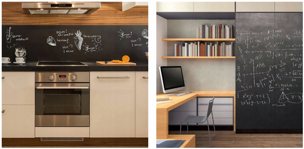 TABLICA KREDOWA DUŻA TAPETA SAMOPRZYLEPNA + KREDA Kolor czarny